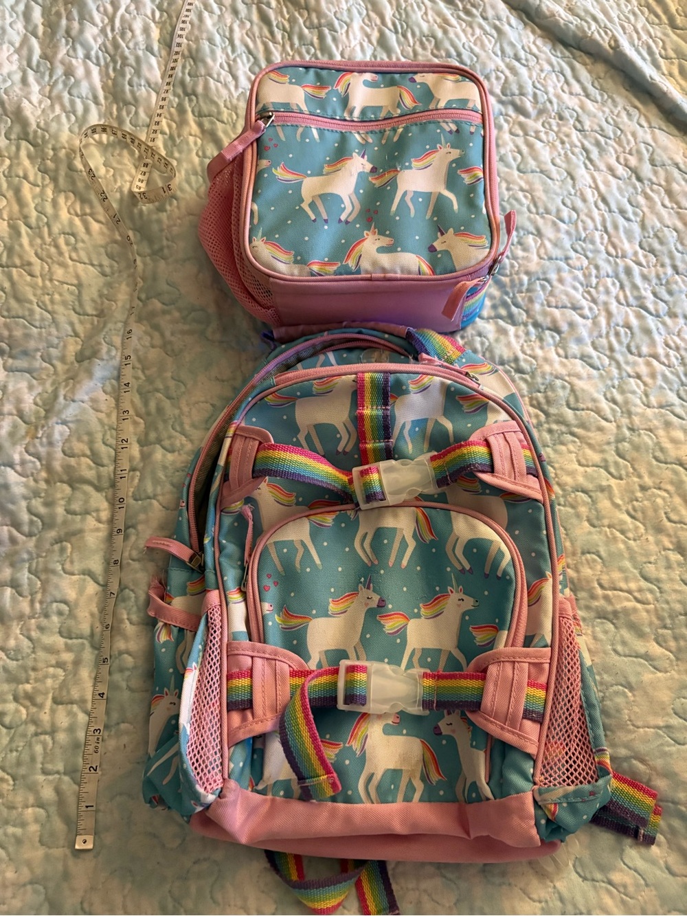 Pottery Barn Kids Unicorn Backpack and Lunch Bag - Pink & Teal